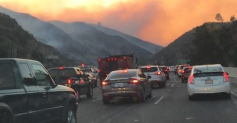 Download Video: Skirball Fire Causes Traffic Jam Along 405 Freeway Near Bel-Air