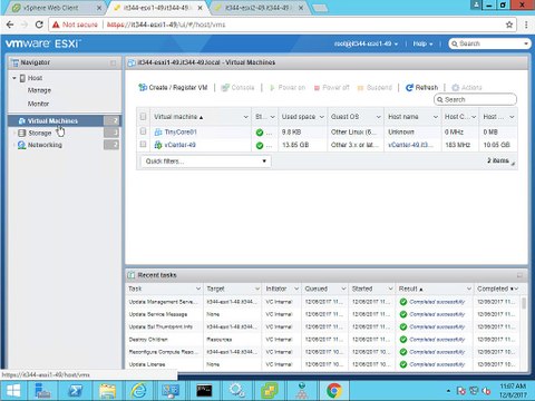 Managing Clusters, hosts, networks, and storage in vCenter