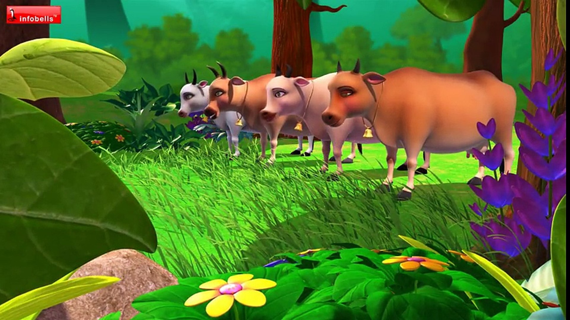 The Tiger and the Cows | Hindi Stories for Kids | Infobells - Dailymotion  Video