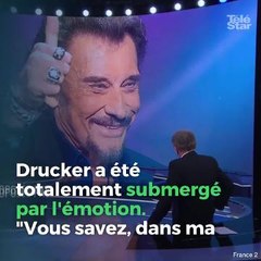 "Lui, c'était spécial"  : en pleurs, Michel Drucker salue son "pote" Johnny Hallyday