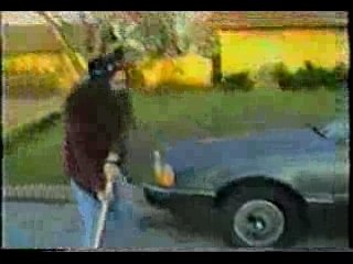 Dimebag Darrell destroys car