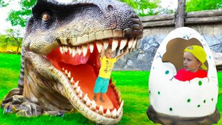 Outdoor Playground Fun for Kids Family Park with Dinosaurs Nursery Rhymes Song for Kids