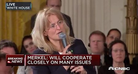 Merkels Head Snaps After Trump Calls German Reporter Fake News