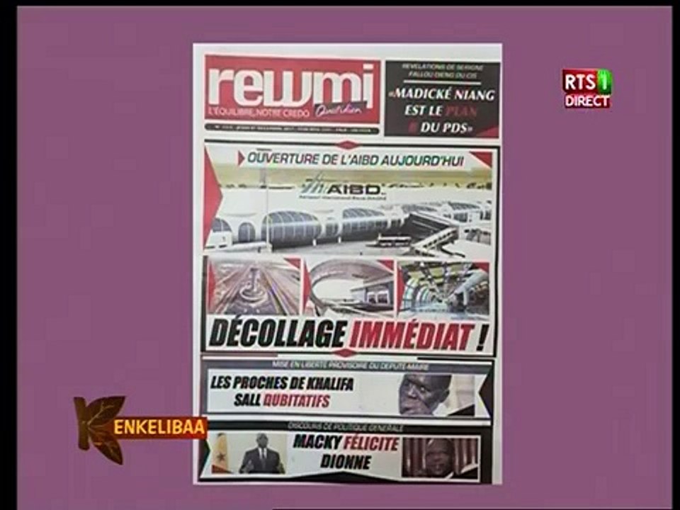 Revue de presse dela RTs du 07 déc 2017