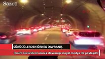 İzmirli sürücülerden örnek davranış