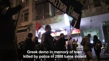 Violence at Greek demo in memory of teen killed by police