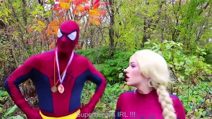 Frozen Elsa  Spiderman vs Maleficent SLEEPING POTION w_ Joker Rapunzel Fun Superhero in real life