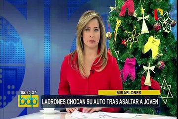 Miraflores: delincuentes chocan auto tras asaltar a joven