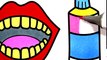 Зубная Паста и Зубная Щетка,  Детские Раскраски с Цветными Маркерами Coloring Book