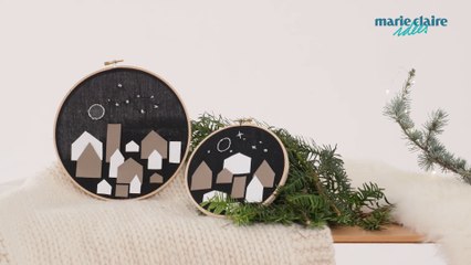 Une décoration de Noël récup avec un tambour à broder