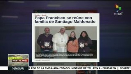 Papa Francisco se reúne con familia de Santiago Maldonado