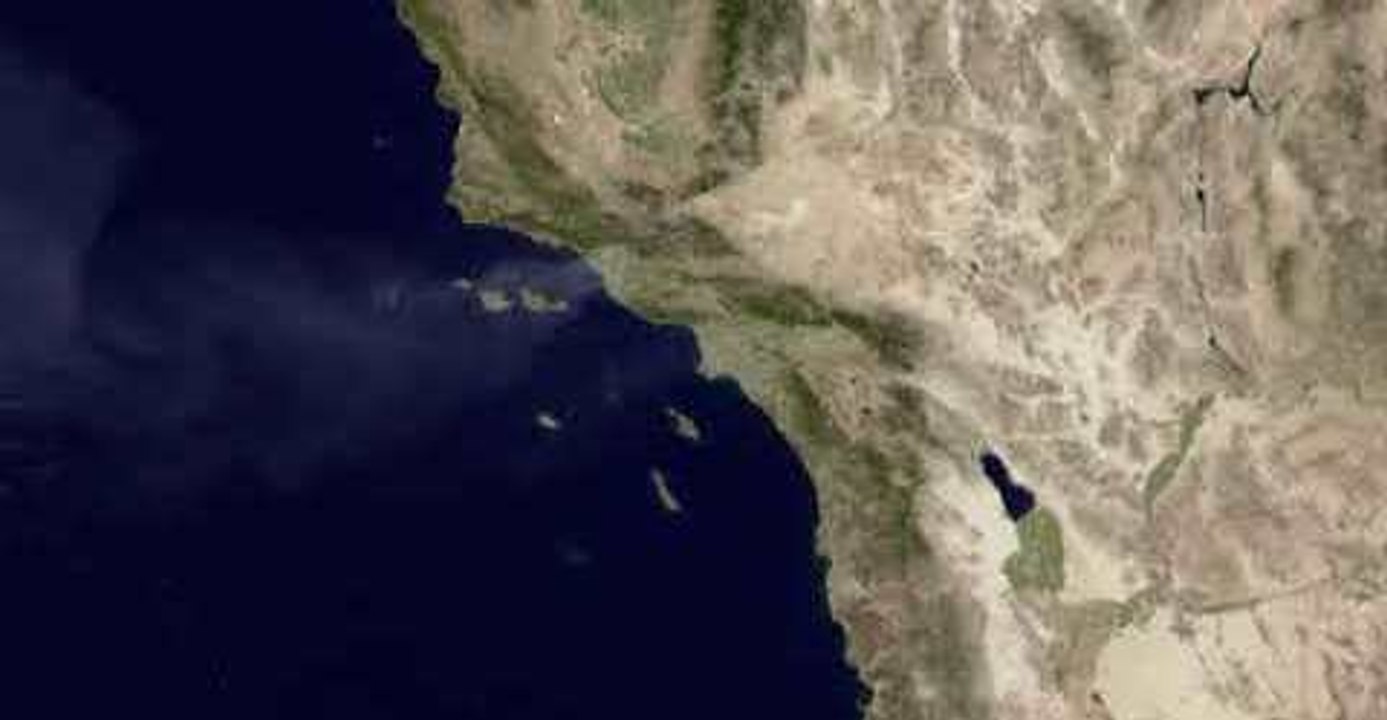 Satellite Images Show Smoke Rising From Southern California Wildfires