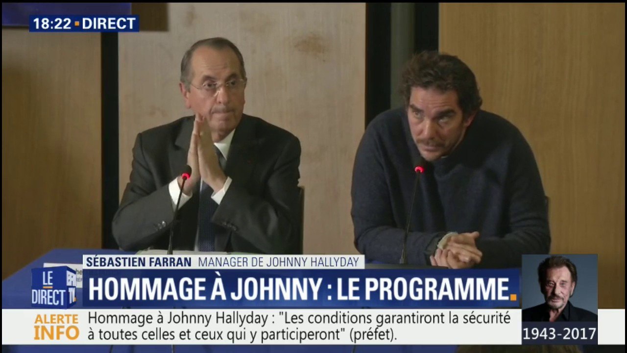Hommage à Johnny: Un concert avec les "musiciens de Johnny" aura lieu "devant l'église de la Madeleine", a expliqué Sébastien Farran
