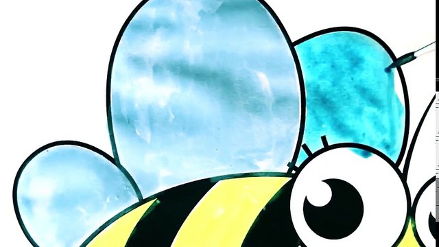 Как нарисовать Пчелу - Раскраска для Детей с цветными маркерами и красками