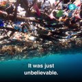 The huge mass of plastic waste floating in the Caribbean