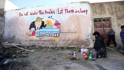 Syrian artist paints mural protesting Trump Jerusalem moves