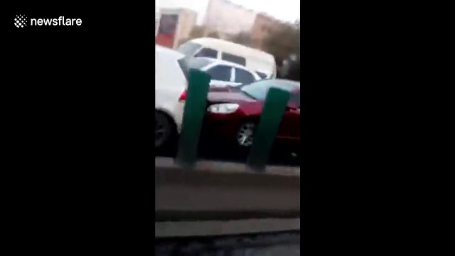 Dozens of vehicles pile-up in icy conditions in China's Xi'an