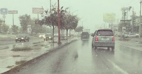 Cars Drive Through First Snow of the Season in Mexico