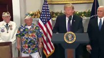 President Donald J. Trump signs a proclamation for National Pearl Harbor Remembrance Day at The White House.