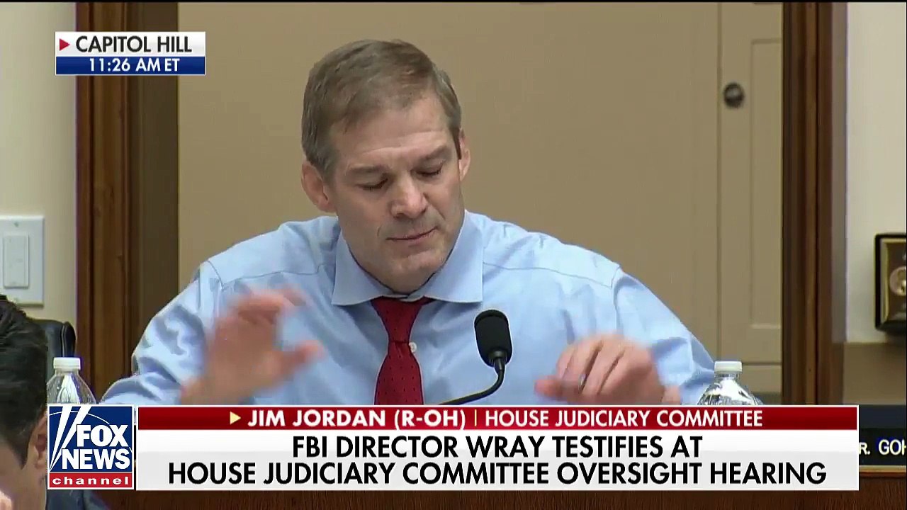 Rep. Jordan presses Wray over Strzok, anti-Trump dossier