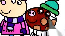 Свинка Пеппа и ее Друзья Катание на Лыжах - Видео Раскраска для Детей