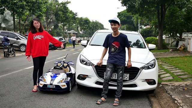 THÁCH ĐUA XE HƠI VỚI ANH TIỂU BẢO BẢO THÚI