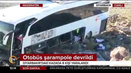 Otobüs şarampole devrildi