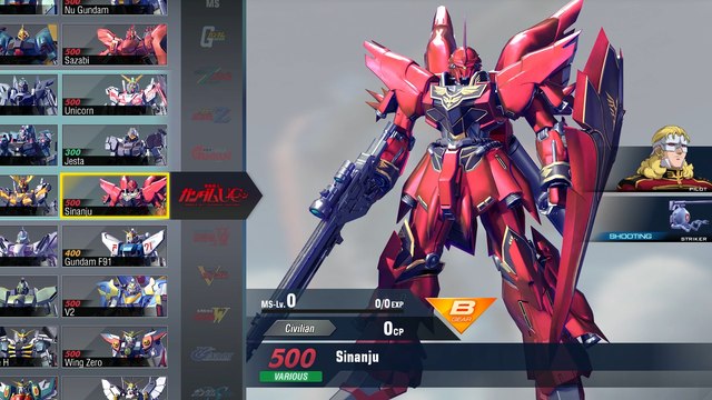 Gundam Versus Combo Guide - Sinanju