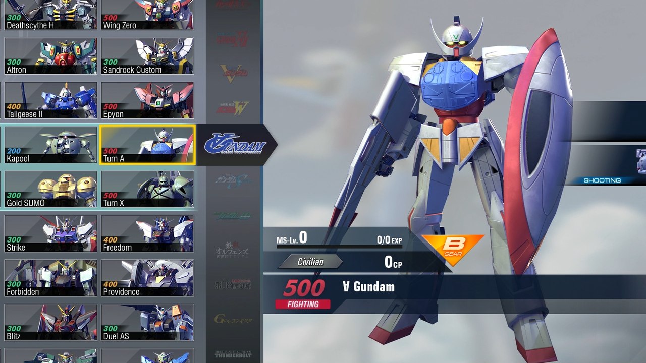Gundam Versus Combo Guide - Turn A Gundam
