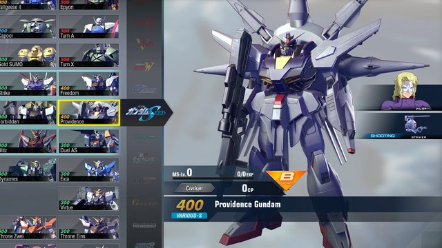 Gundam Versus Combo Guide - Providence Gundam