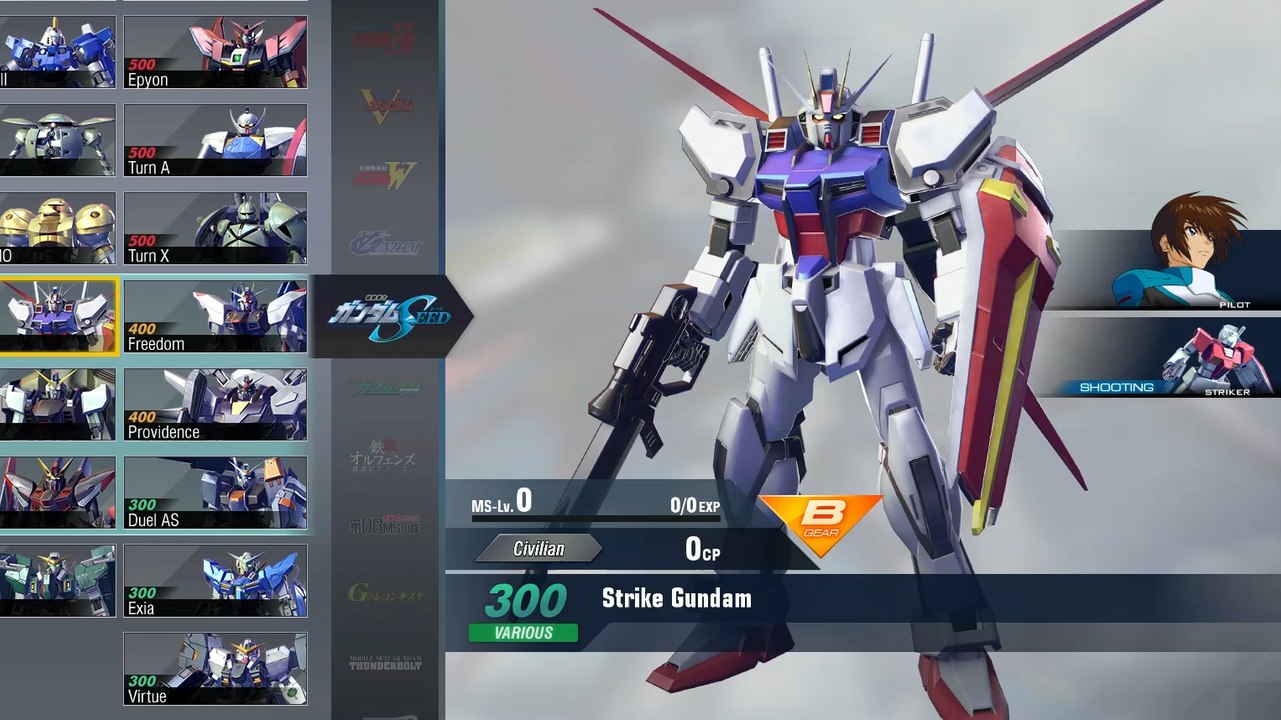 Gundam Versus Combo Guide - Strike Gundam