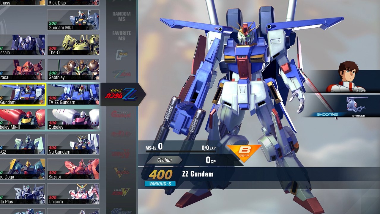 Gundam Versus Combo Guide - ZZ Gundam