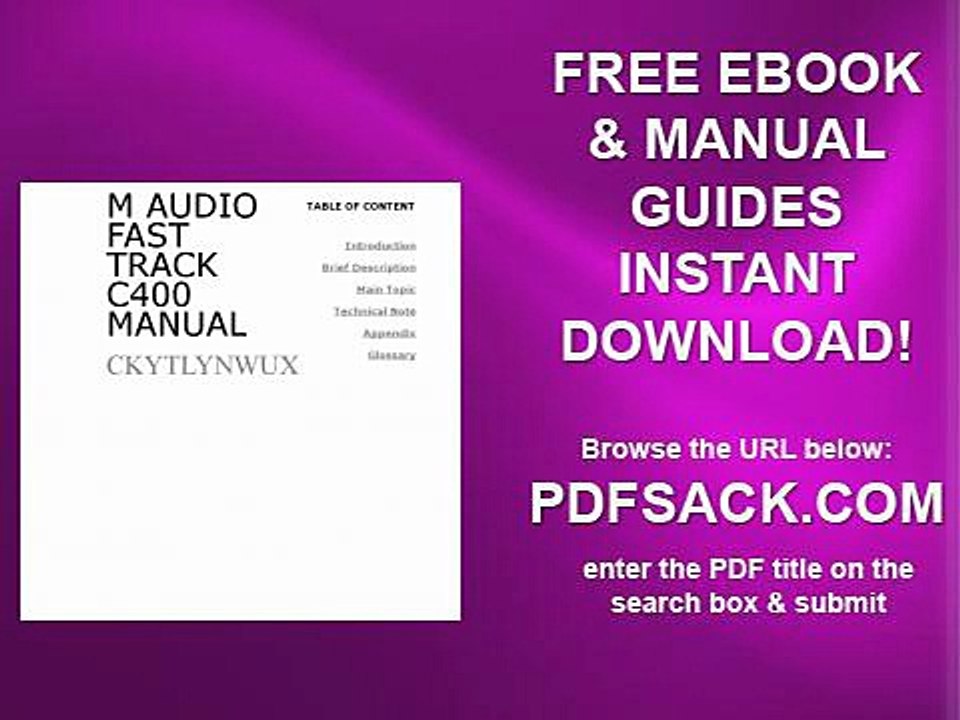 M Audio Fast Track C400 Manual