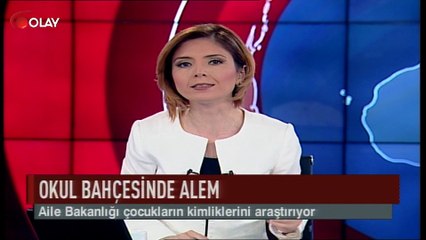 Okul bahçesinde alem
