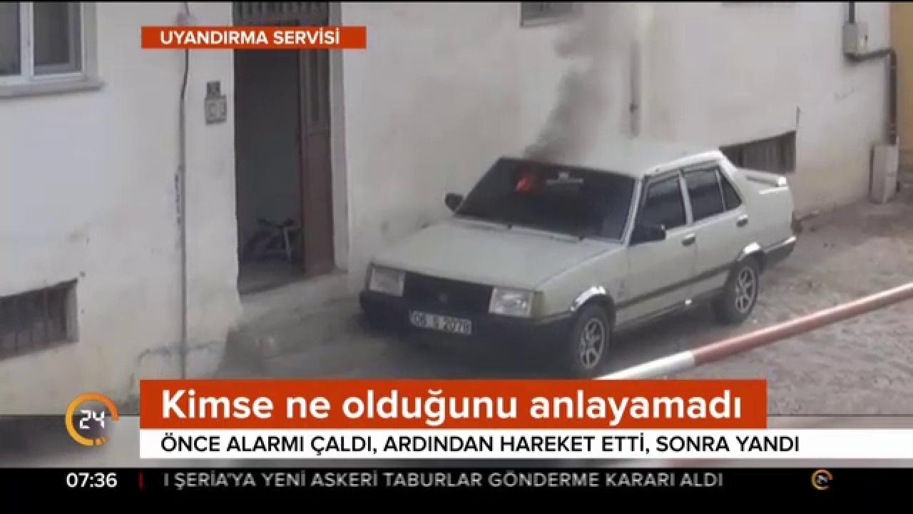 Bir anda alev aldı