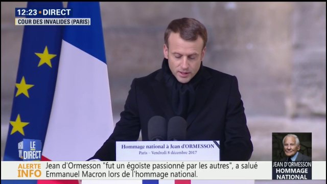 Macron: Jean d'Ormesson fut ce long été auquel nous nous sommes chauffés avec gourmandise