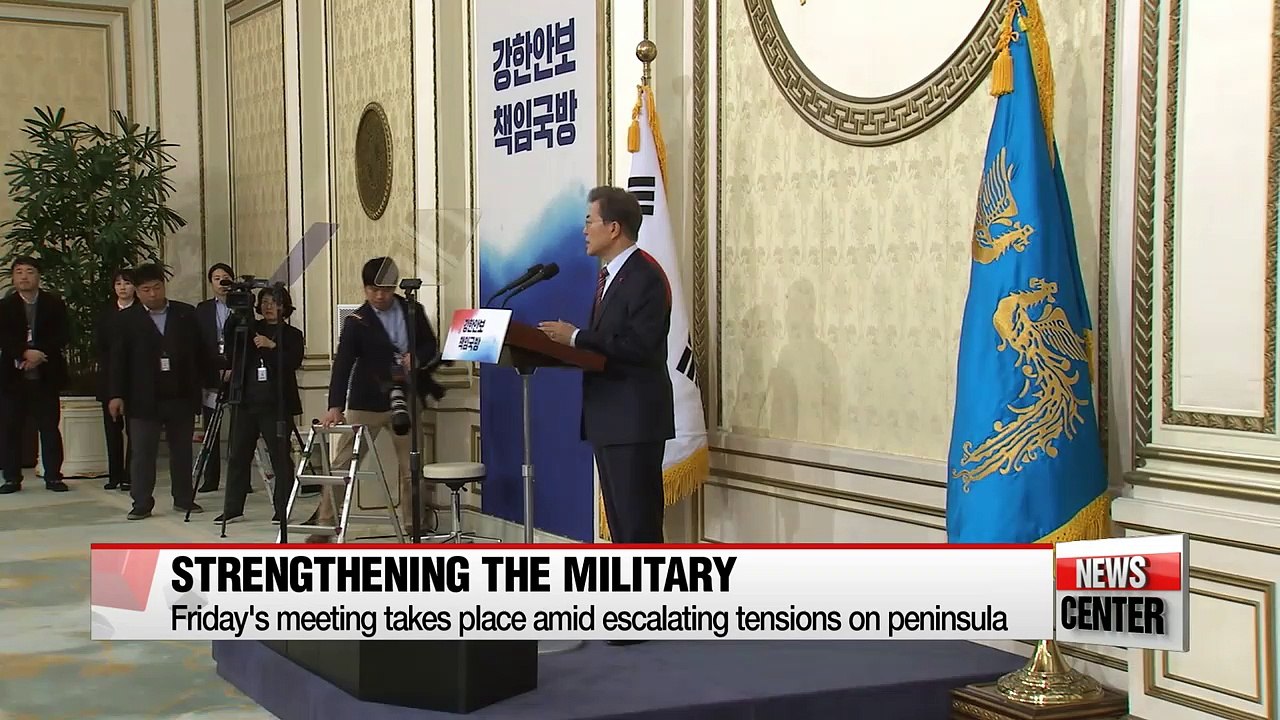 Pres. Moon invites top military officials, urges efforts to deter Pyongyang's threats