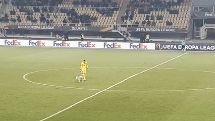 Dog Gets 'Sent Off' After Invading Pitch at European Soccer Clash