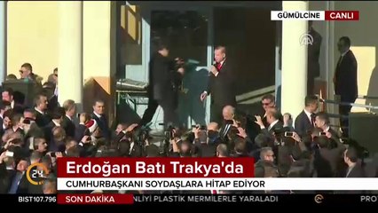 Cumhurbaşkanı Erdoğan, Batı Trakya'da konuşma yapıyor