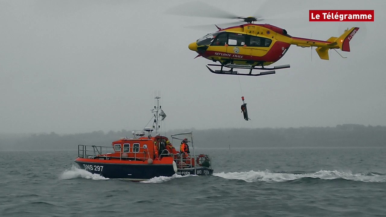 Sécurité civile et SNSM. Exercice millimétré en baie de Concarneau