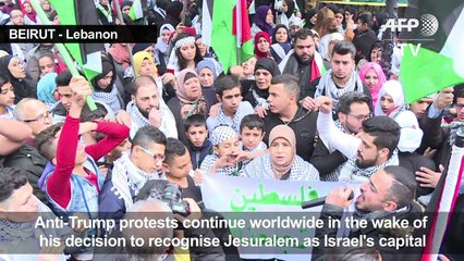 Demonstrators worldwide protest Trump's Jerusalem move
