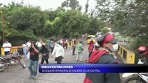Manifestaciones bloquean principales salidas de la capital