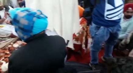 sukbir badal on dharna drinking tea