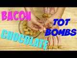 How to Make Bacon Wrapped Tater Tots Dipped in Chocolate! - Weird Snacks | #FoodPorn