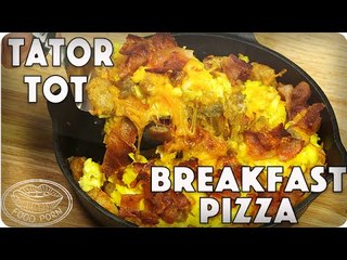 All the Things You Love: Bacon, Sausage, Cheese, Egg, TATER TOTS Breakfast Pizza!