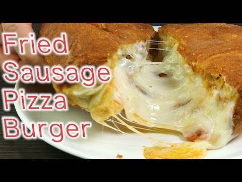 Fried Sausage Pizza Burger