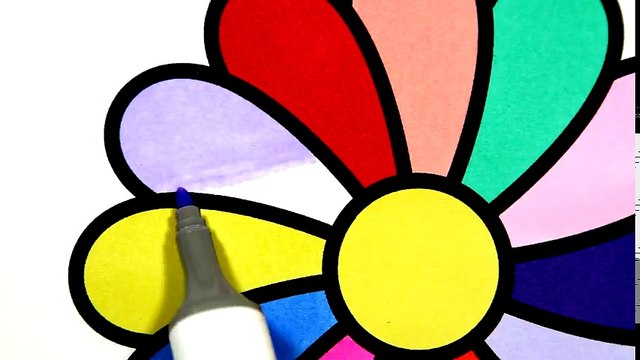 Рисуем и Красим Цветок - Веселые Раскраски для Детей с Цветными Маркерами Coloring Book