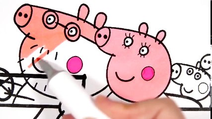 Свинка Пеппа и Медведь Раскраска для Детей с Цветными Маркерами