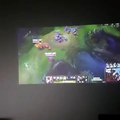 Playing LOL Game --iCODIS CB-300 Mini Pico Smart Android Projector