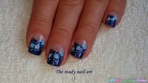 DOTTING TOOL NAIL ART #9 _ Sparkle Blue Flower Nails-1QEAbDobCB4